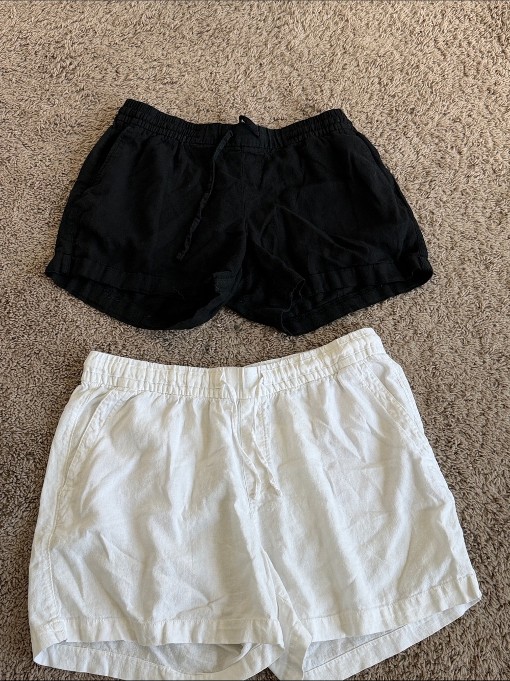 Old Navy Black and White Athletic Drawstring Shorts Duo